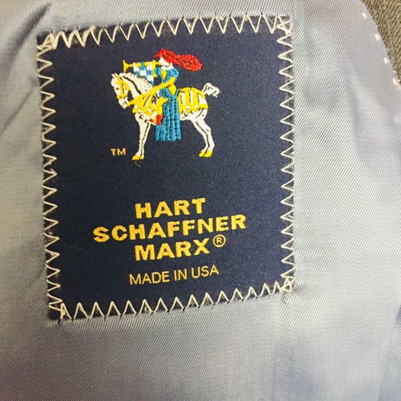 HART SCHAFFNER MARX Men's Dark Gray Sport Coat Blazer USA 100% Wool Size 48 Reg - Picture 4 of 11